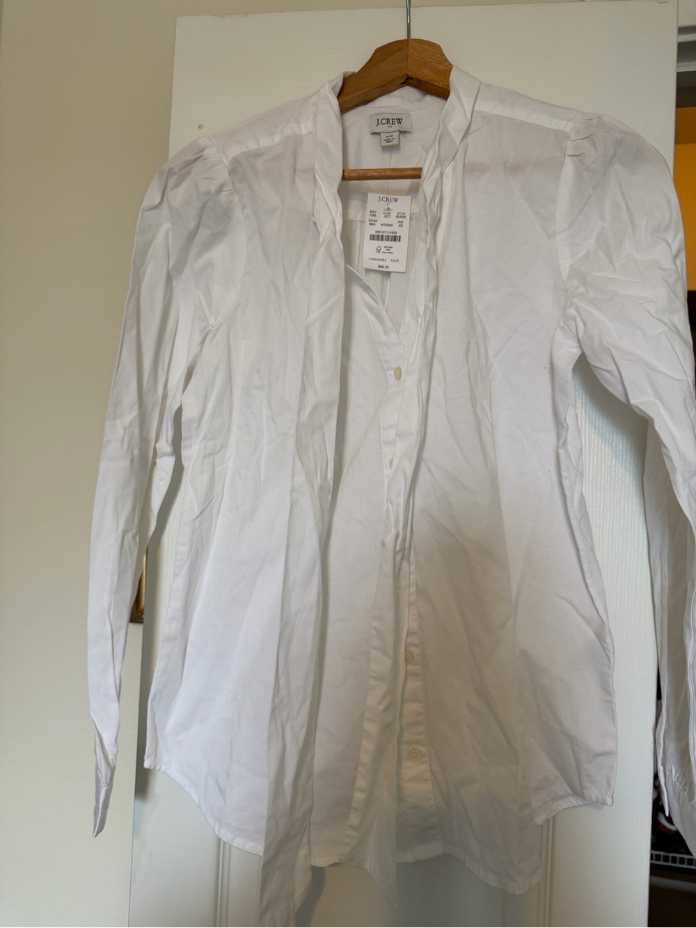 J. Crew White Collared Button-Down Shirt